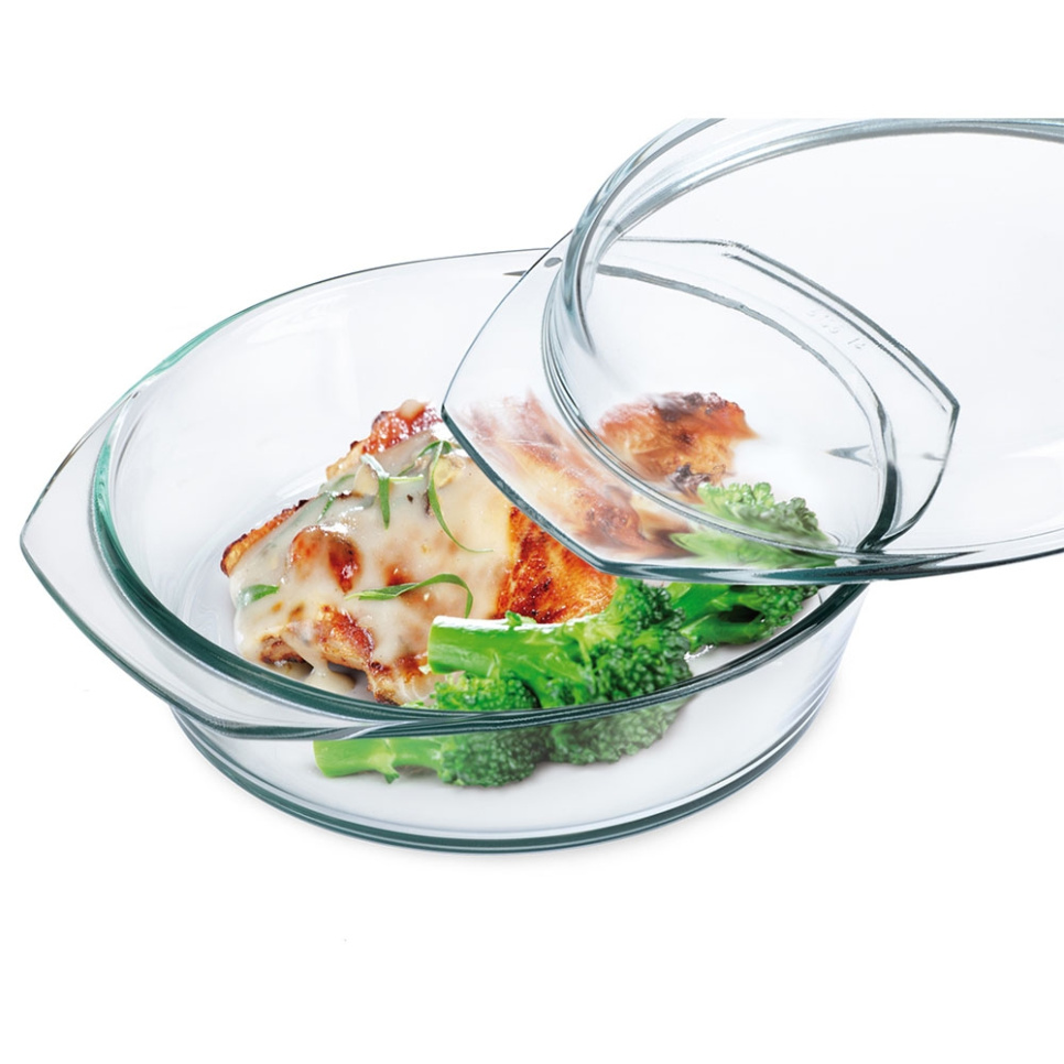 Rund Ugnsform i glas med lock, 18 cm - Simax i gruppen Matlagning / Formar & Kantiner / Ugnsformar hos The Kitchen Lab (1069-31768)