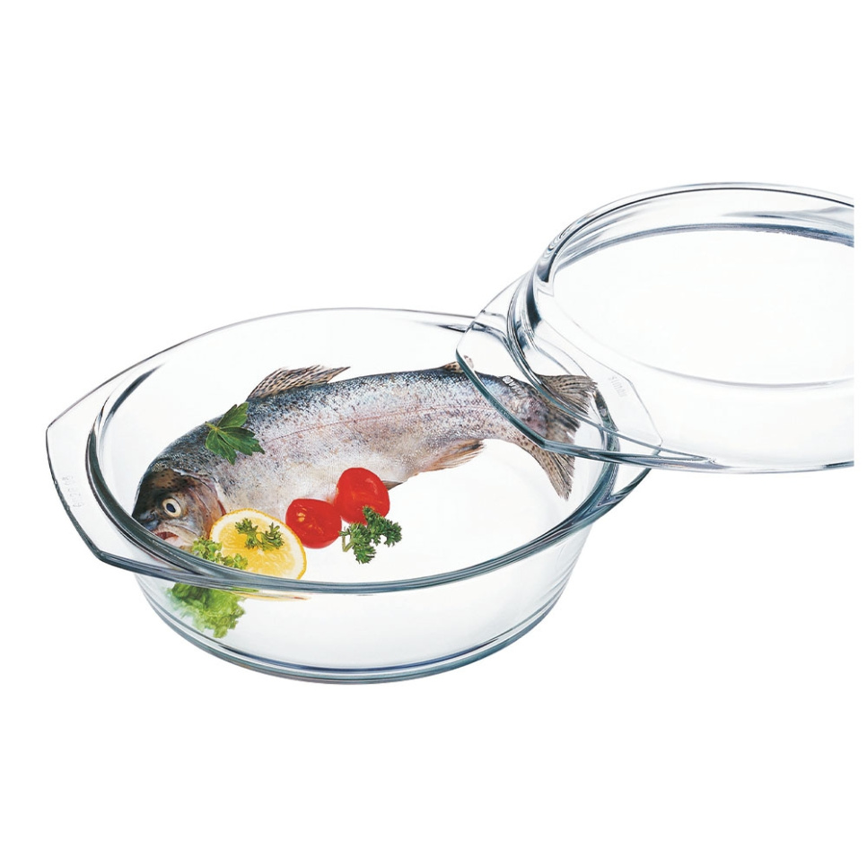 Rund Ugnsform i glas med lock, 25 cm - Simax i gruppen Matlagning / Formar & Kantiner / Ugnsformar hos KitchenLab (1069-31771)