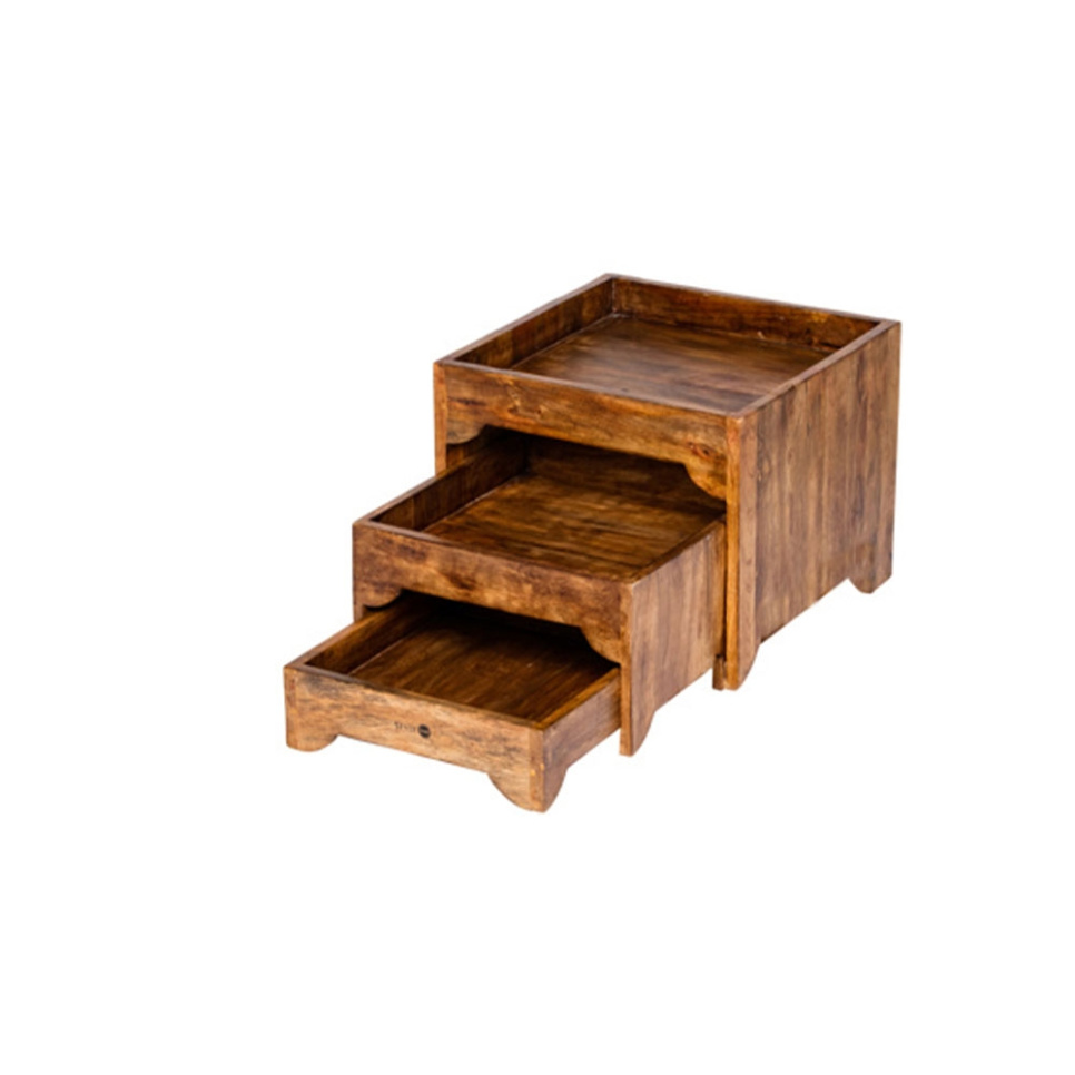 Buffébord i Mangoträ med Tre Våningar - Patina i gruppen Dukning / Annat för Dukning & Servering / Specialartiklar hos KitchenLab (1069-31780)