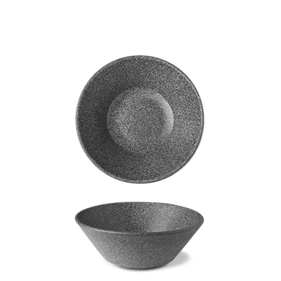 Skål Hazy no 4, Halvglaserad, 20 cm, Mörkgrå - Benedikt