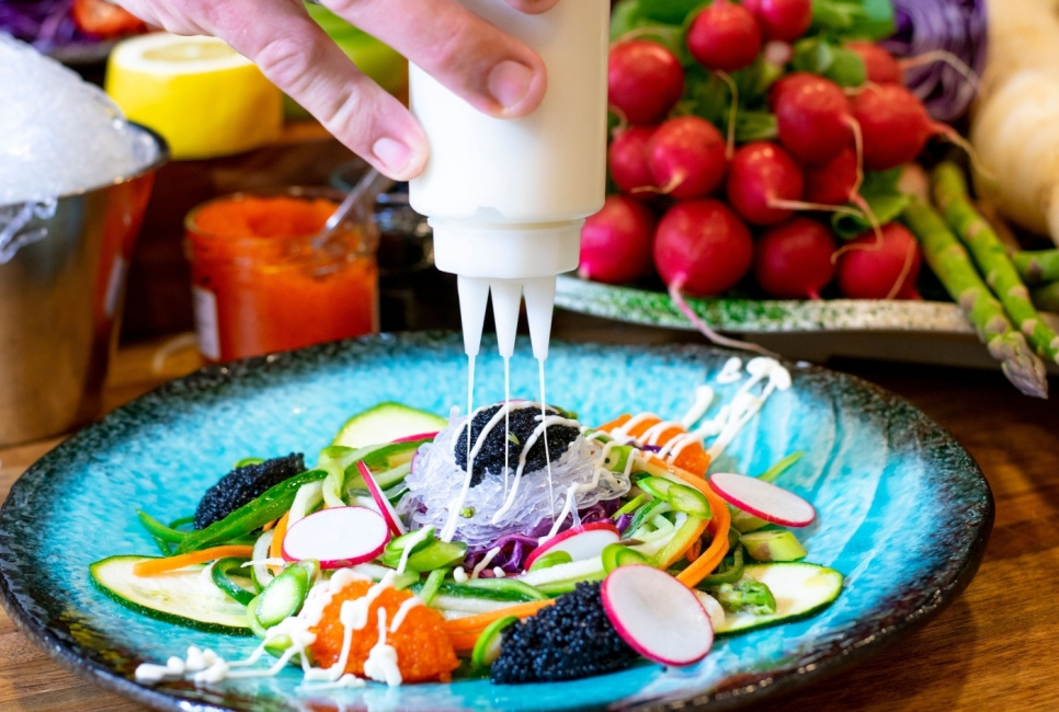 Trepipen, Dressingflaska med 3 pipar, 25cl - Satake