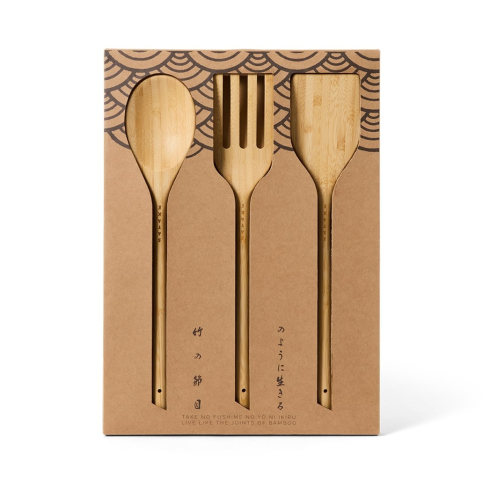 Redskapsset i bambu, 3 delar - Satake i gruppen Matlagning / Köksredskap / Slevar & skedar hos The Kitchen Lab (1070-33619)