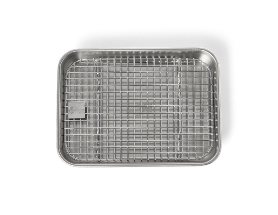 Gastrobleck/Plåt med Galler, 18x14 cm, Rostfritt Stål - Culimat i gruppen Matlagning / Formar & Kantiner / Bleck & plåtar hos KitchenLab (1070-36176)
