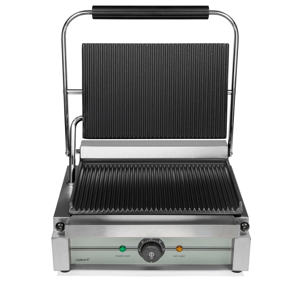 Klämgrill Panini, räfflad - Exxent i gruppen Köksmaskiner / Värma & Koka / Klämgrillar hos The Kitchen Lab (1071-32018)