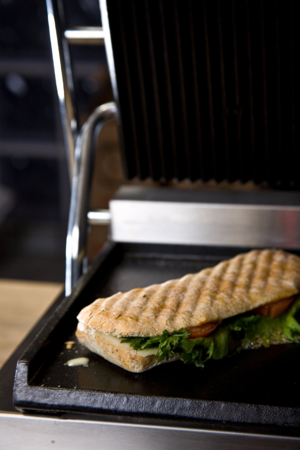 Klämgrill Panini, räfflad - Exxent