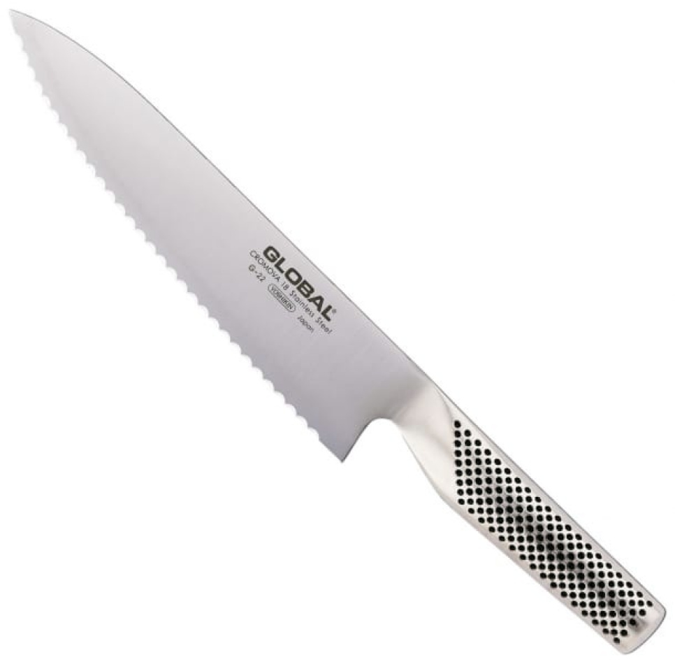 Brödkniv G-22L, tandad vänsterslipad 20 cm - Global i gruppen Matlagning / Köksknivar / Brödknivar hos The Kitchen Lab (1073-11419)