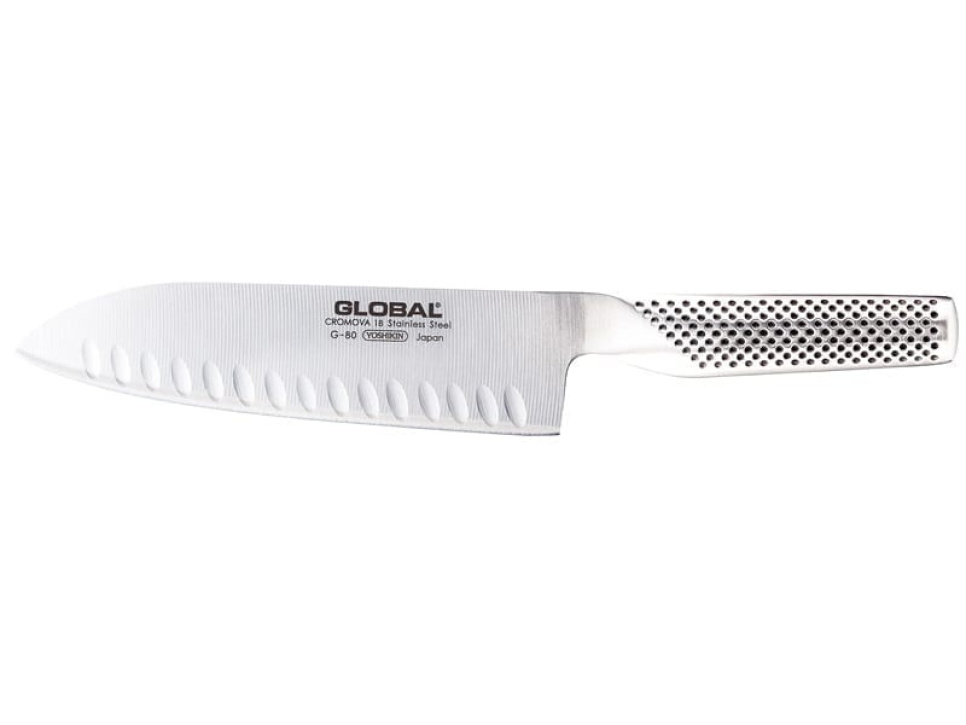 Santoku G-80, Olivslipad, 18cm - Global i gruppen Matlagning / Köksknivar / Santokuknivar hos The Kitchen Lab (1073-13860)