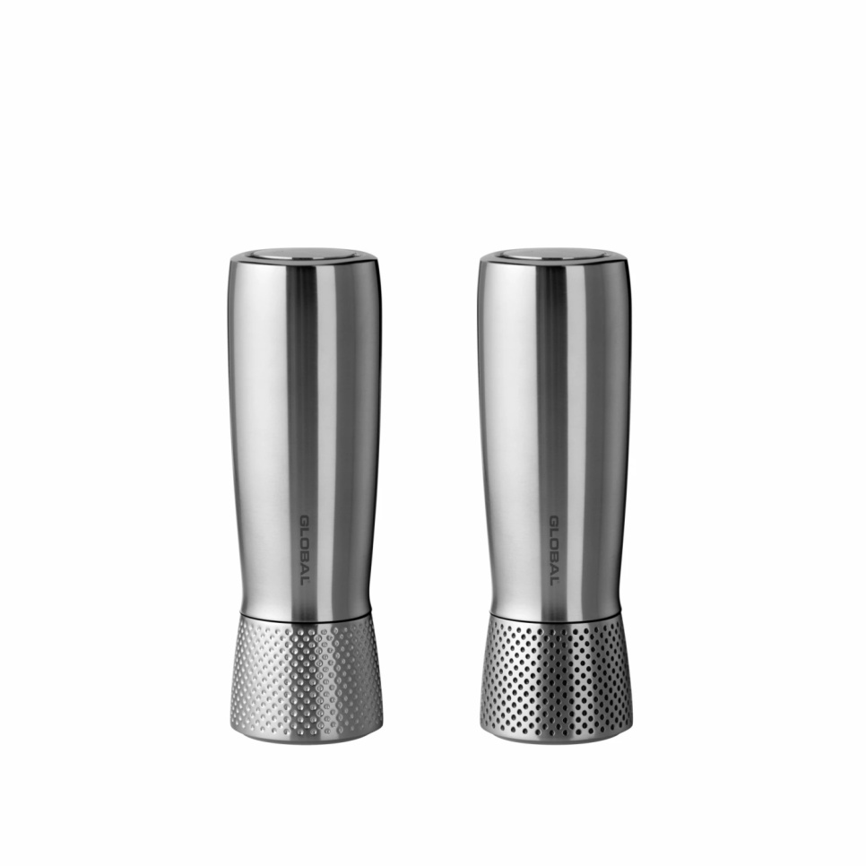 Set Salt- & Pepparkvarn, 18.5cm - Global i gruppen Matlagning / Köksredskap / Salt- & pepparkvarnar hos The Kitchen Lab (1073-32752)