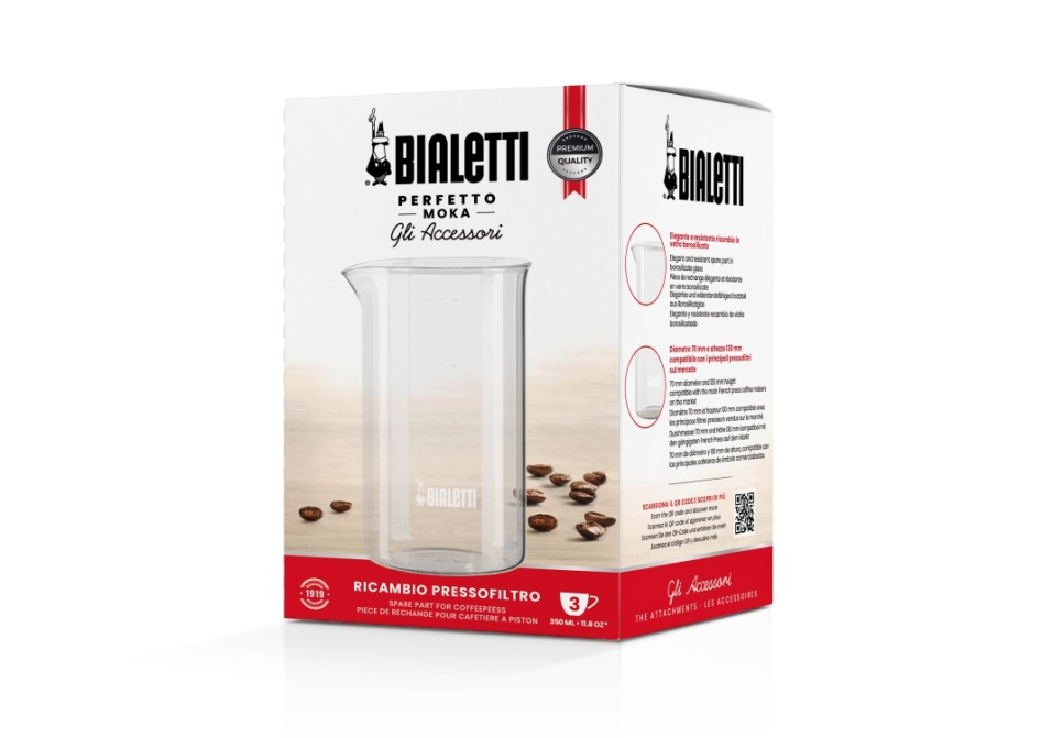 Reservglas French-press, 3 koppar - Bialetti