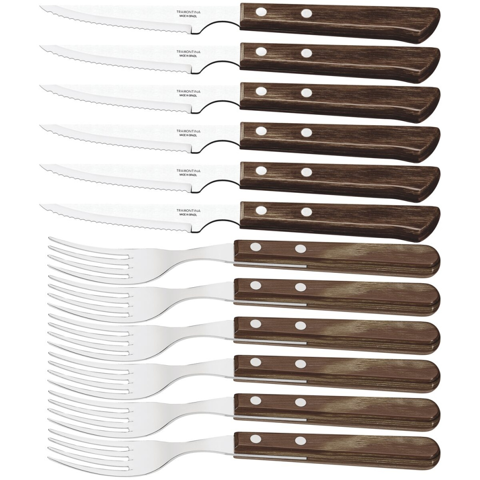 Spansk kniv, mörkbrun, Churrasco, 12-delar - Tramontina i gruppen Dukning / Bestick / Knivar hos KitchenLab (1090-27195)