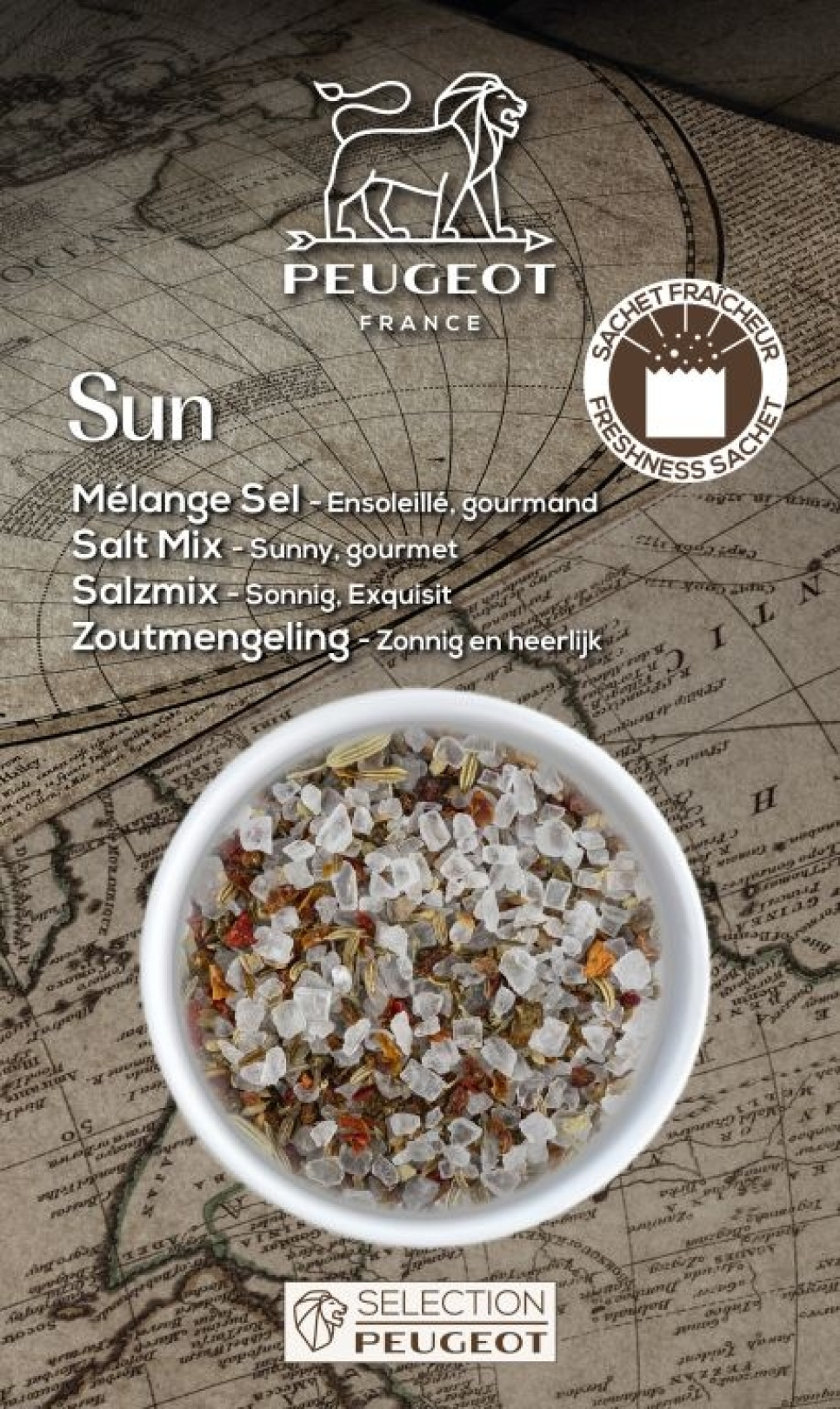 Saltmix till kvarn, Sun, 135g - Peugeot i gruppen Matlagning / Kryddor & Smaksättare / Salt hos The Kitchen Lab (1090-35446)
