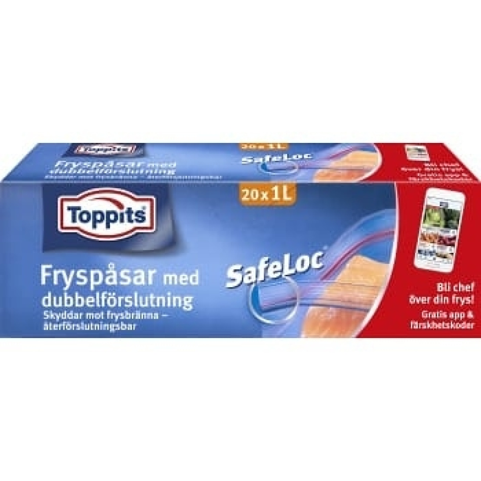 Safeloc® förslutningsbar påse för sous vide och frys - Toppits i gruppen Matlagning / Sous vide / Zip- & vakuumpåsar hos KitchenLab (1096-23587)