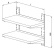 Rostfri vägghylla, dubbel