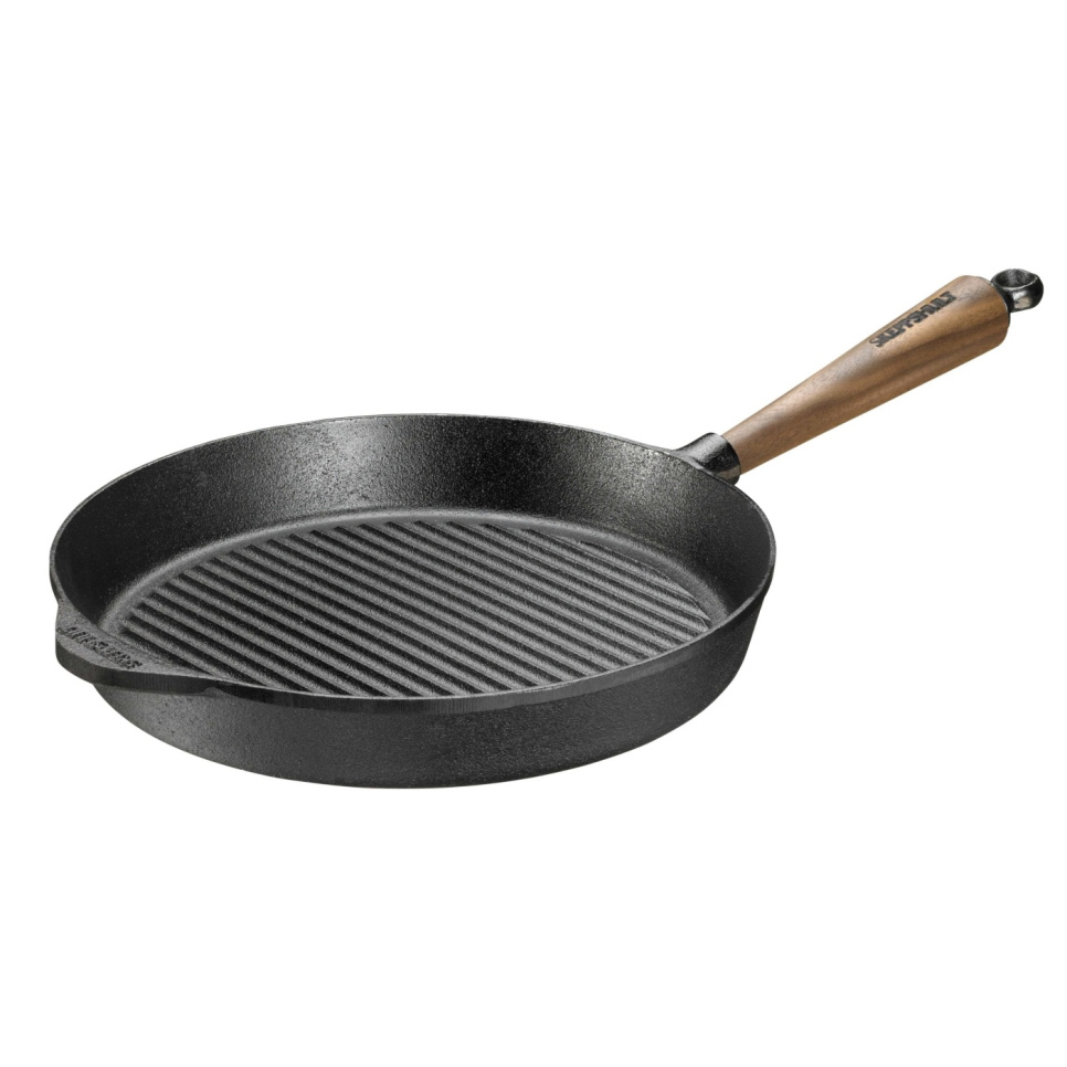 Grillpanna, rund med valnötshandtag, 28cm - Skeppshult i gruppen Matlagning / Stekkärl / Grillpannor hos The Kitchen Lab (1146-13411)