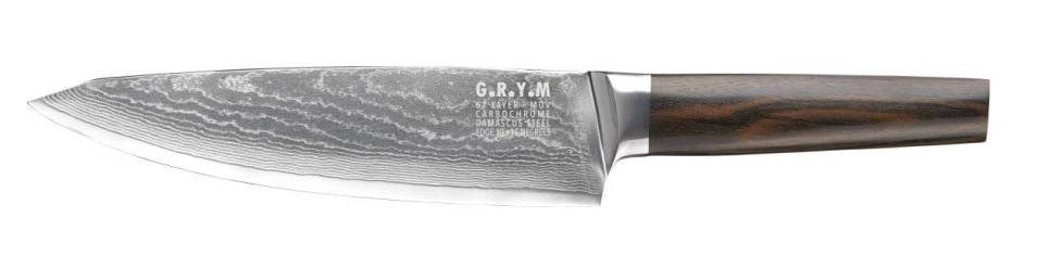 Kockkniv 20 cm, Damaskusstål - G.R.Y.M i gruppen Matlagning / Köksknivar / Kockknivar hos The Kitchen Lab (1146-13588)