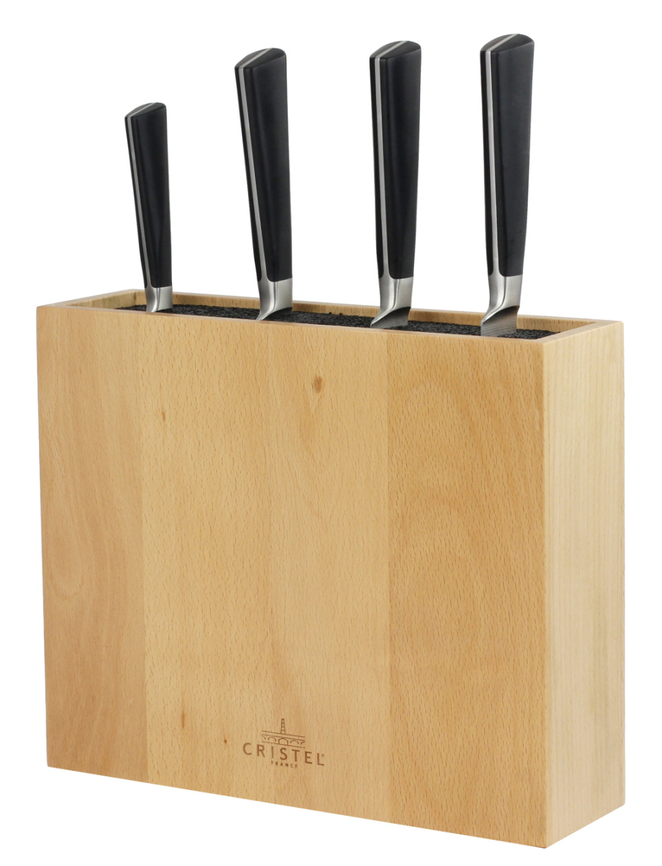 Rektangulärt knivblock för 10 knivar - Cristel