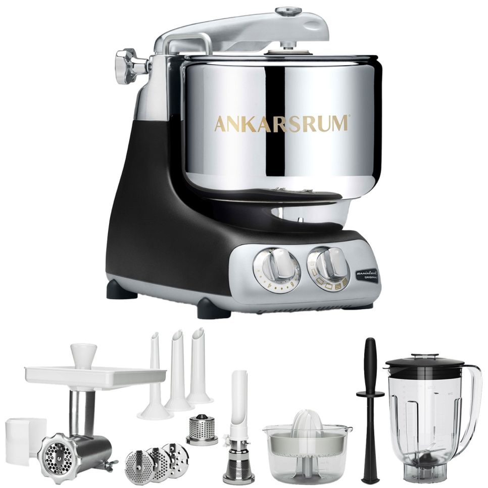 Ankarsrum Assistent Original Black + Tillbehörspaket Deluxe i gruppen Köksmaskiner / Blanda & Hacka / Assistenter hos The Kitchen Lab (1270-33321)