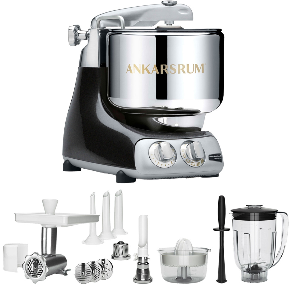 Ankarsrum Assistent Black Diamond + Tillbehörspaket Deluxe i gruppen Köksmaskiner / Blanda & Hacka / Assistenter hos KitchenLab (1270-33324)