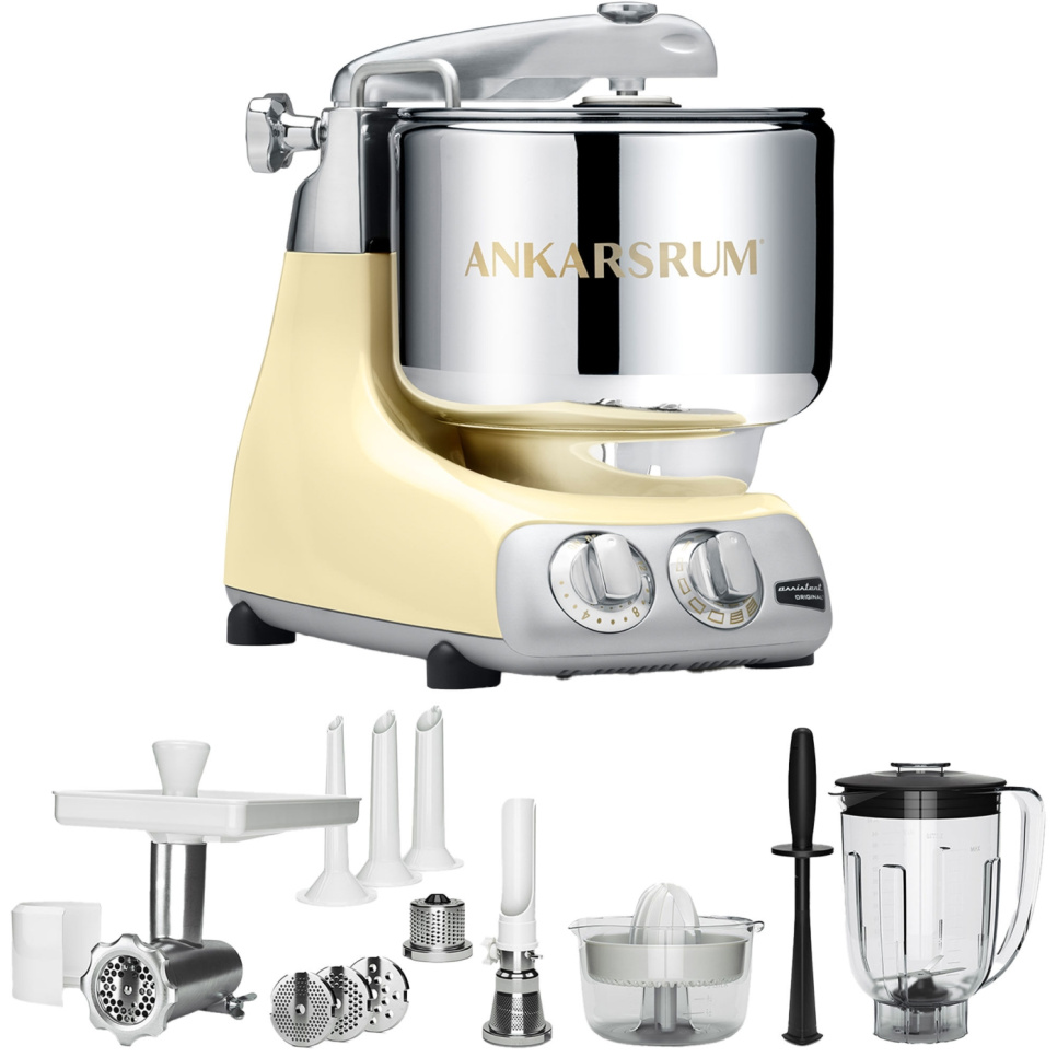 Ankarsrum Assistent Creme + Tillbehörspaket Deluxe i gruppen Köksmaskiner / Blanda & Hacka / Assistenter hos The Kitchen Lab (1270-33325)
