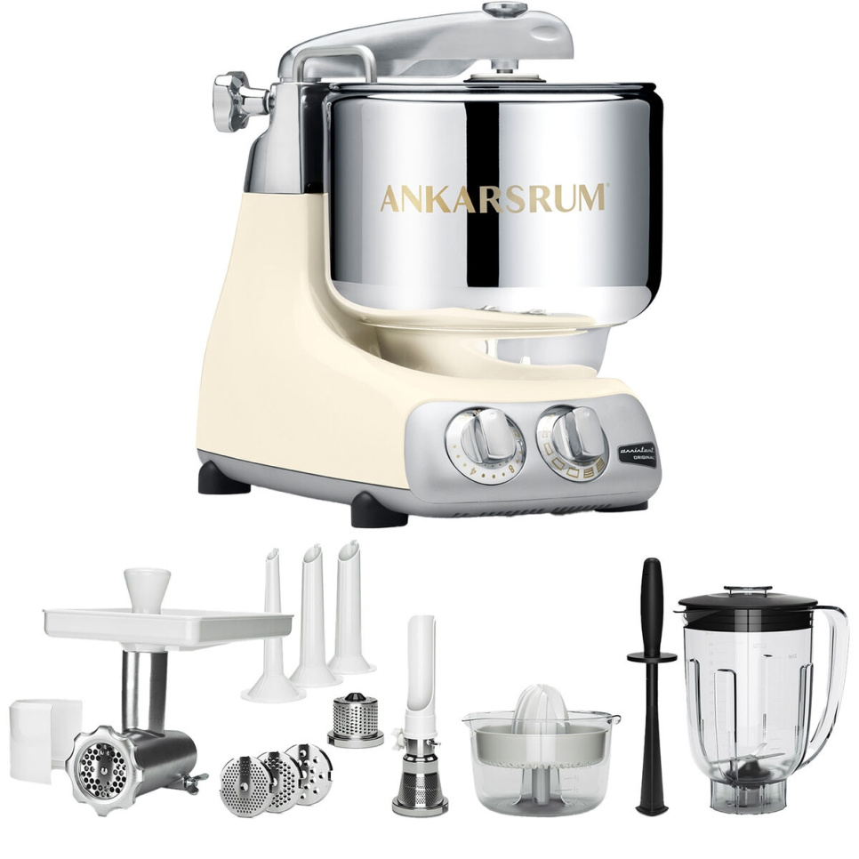Ankarsrum Assistent Light Créme + Tillbehörspaket Deluxe i gruppen Köksmaskiner / Blanda & Hacka / Assistenter hos KitchenLab (1270-33329)