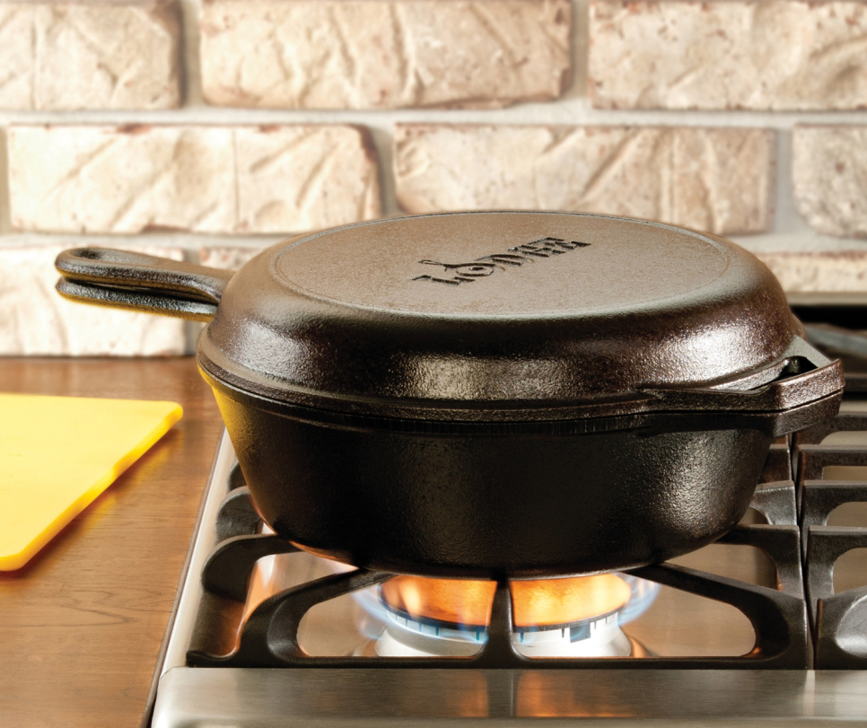 Combo Cooker - Stekpanna, Traktörpanna och Dutch Oven i gjutjärn, 3 liter/26 cm, Seasoned - Lodge