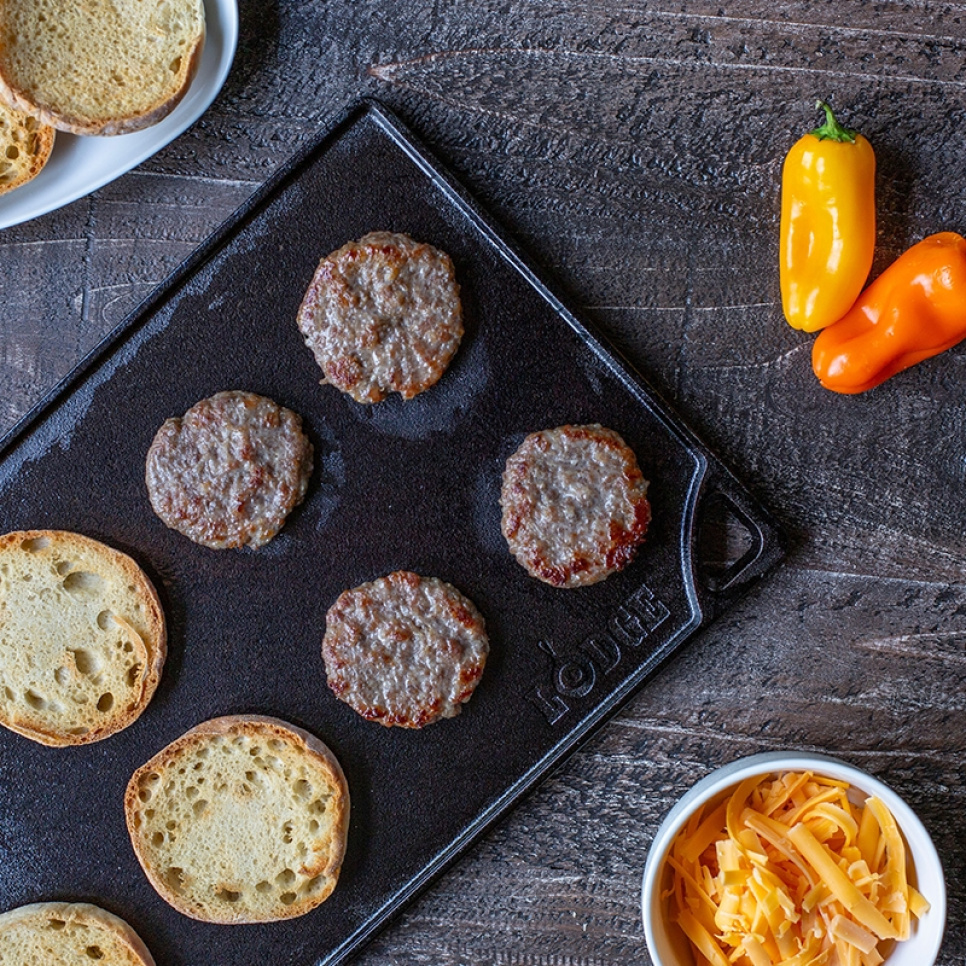 Grillplatta/Stekplatta, Gjutjärn, Vändbar, 43 x 24 cm - Lodge