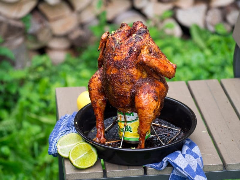 Fällbart Beer Can Chicken-ställ - Big Green Egg