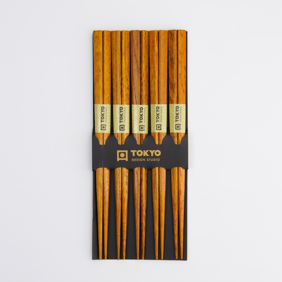 Ätpinnar, 5-pack - Tokyo Design Studio - Mörkt Trä i gruppen Matlagning / Köksredskap / Asiatisk matlagning hos The Kitchen Lab (1317-33090)