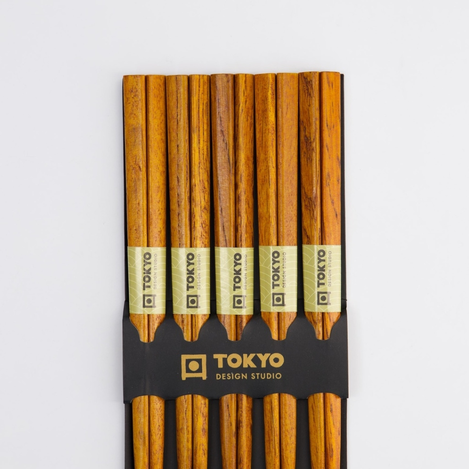 Ätpinnar, 5-pack - Tokyo Design Studio - Mörkt Trä
