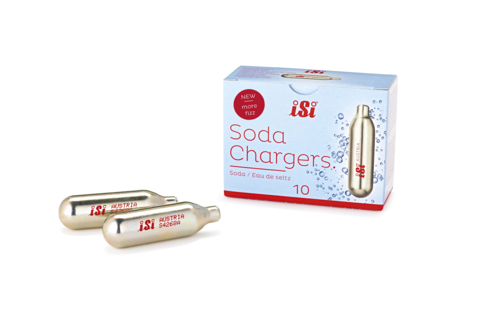 Sodapatroner CO2, 10-pack (kolsyra) - iSi i gruppen Köksmaskiner / Övriga köksmaskiner / Kolsyremaskin hos KitchenLab (1362-10838)