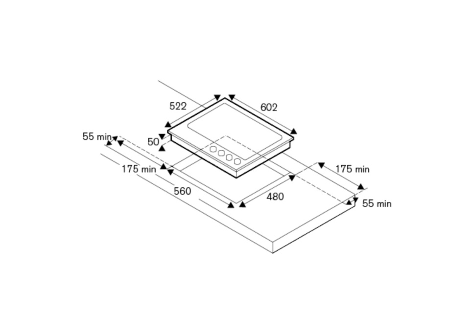 Gashäll Professional, 60 cm, Mattsvart - Bertazzoni