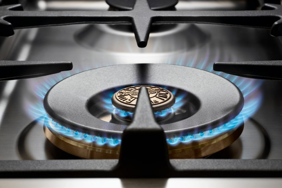 Gasspis Heritage, 90 cm, 6 Brännare, Dubbelugn, Mattsvart - Bertazzoni