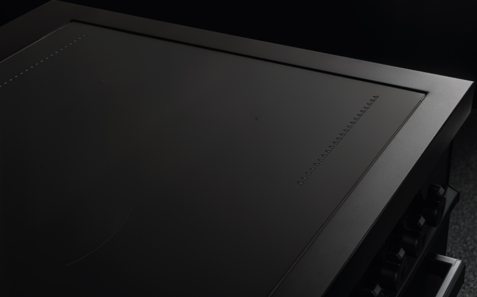 Induktionsspis Professional, 90 cm, 5 Zoner, Dubbelugn, Carbonio - Bertazzoni