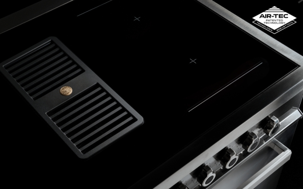 Fristående spis Professional, Integrerad fläkt, 90 cm, Rostfri - Bertazzoni