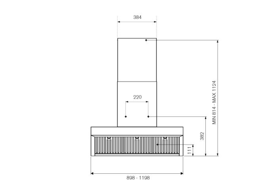 Fläkt Professional PRO, vägghängd 90 cm, Rostfri - Bertazzoni
