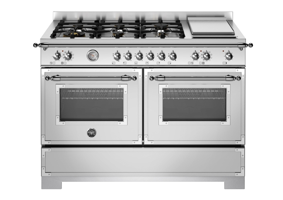 Gasspis Heritage, 120 cm, 6 brännare + stekbord, 2 ugnar, Rostfri - Bertazzoni i gruppen Grillar, Spisar & Ugnar / Spisar / Gasspisar hos The Kitchen Lab (1403-34181)
