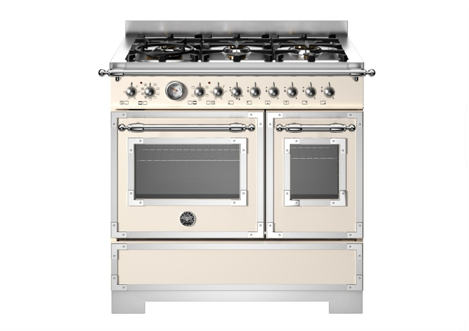 Gasspis Heritage, 90 cm, 6 brännare, 2 ugnar, Elfenbensvit - Bertazzoni i gruppen Grillar, Spisar & Ugnar / Spisar / Gasspisar hos KitchenLab (1403-34185)