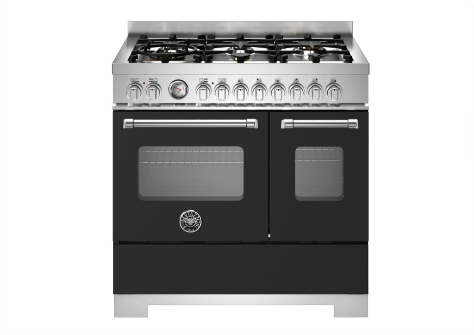 Gasspis Master, 90 cm, 6 brännare, 2 ugnar, Mattsvart - Bertazzoni i gruppen Grillar, Spisar & Ugnar / Spisar / Gasspisar hos The Kitchen Lab (1403-34192)