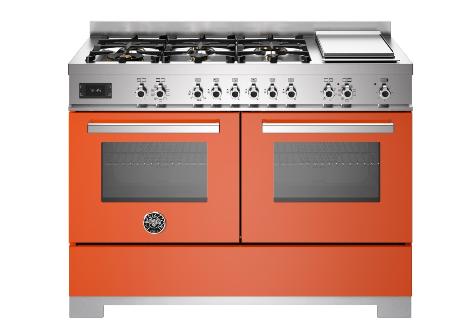 Gasspis Professional, 120 cm, 6 brännare + stekbord, 2 ugnar, Orange - Bertazzon i gruppen Grillar, Spisar & Ugnar / Spisar / Gasspisar hos KitchenLab (1403-34200)