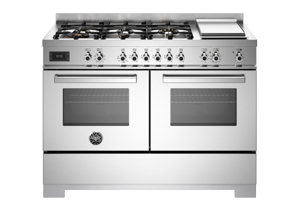 Gasspis Professional, 120 cm, 6 brännare + stekbord, 2 ugnar, Rostfri - Bertazzo i gruppen Grillar, Spisar & Ugnar / Spisar / Gasspisar hos The Kitchen Lab (1403-34201)