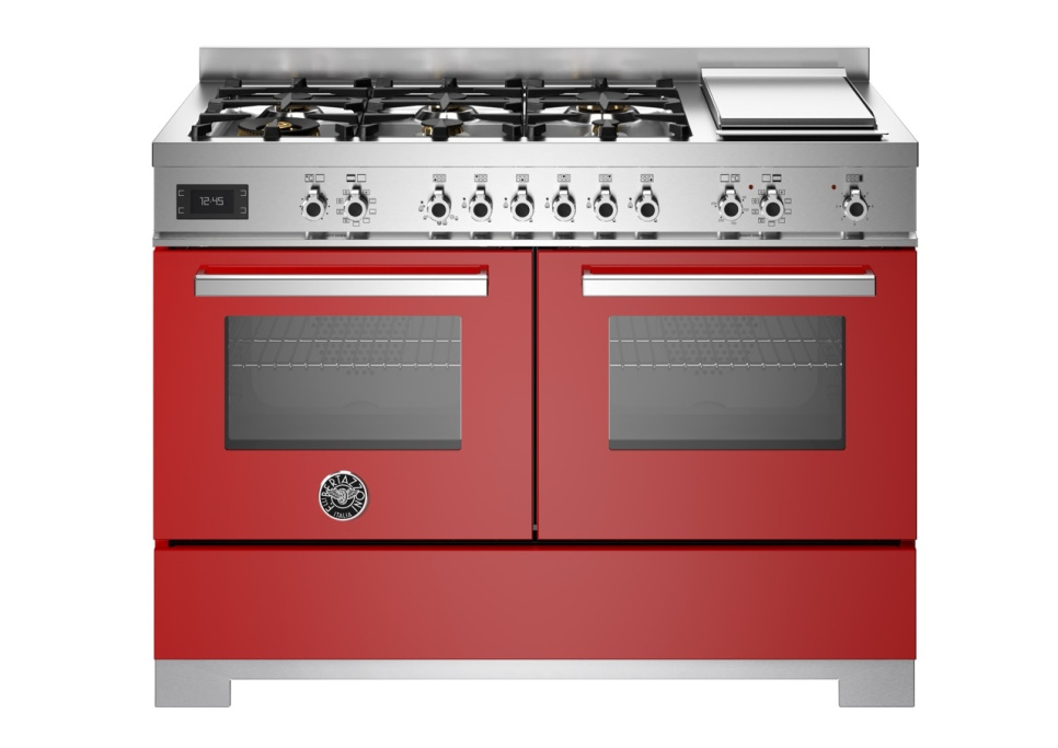 Gasspis Professional, 120 cm, 6 brännare + stekbord, 2 ugnar, Röd - Bertazzoni i gruppen Grillar, Spisar & Ugnar / Spisar / Gasspisar hos KitchenLab (1403-34202)