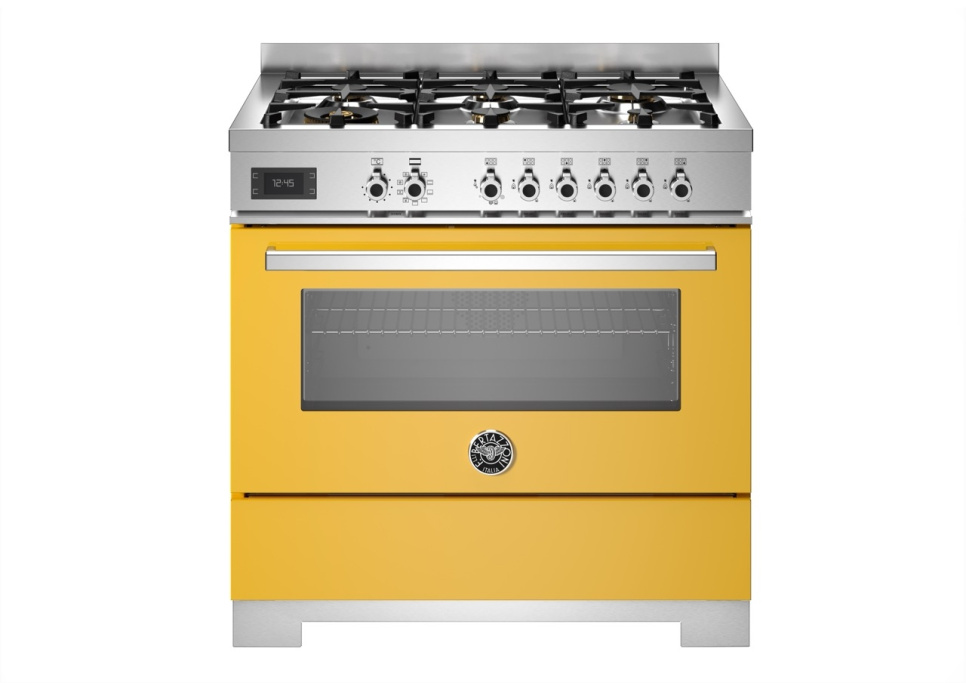 Gasspis Professional, 90 cm, 6 brännare, 1 ugn, Gul - Bertazzoni i gruppen Grillar, Spisar & Ugnar / Spisar / Gasspisar hos The Kitchen Lab (1403-34211)