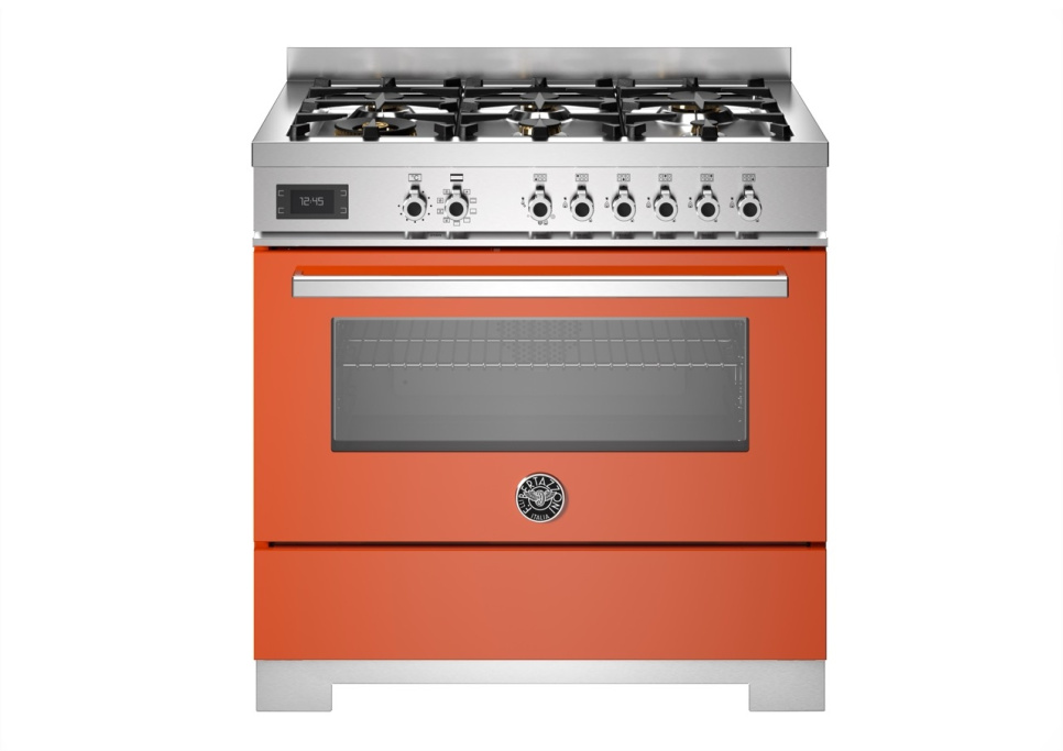 Gasspis Professional, 90 cm, 6 brännare, 1 ugn, Orange - Bertazzoni i gruppen Grillar, Spisar & Ugnar / Spisar / Gasspisar hos The Kitchen Lab (1403-34212)