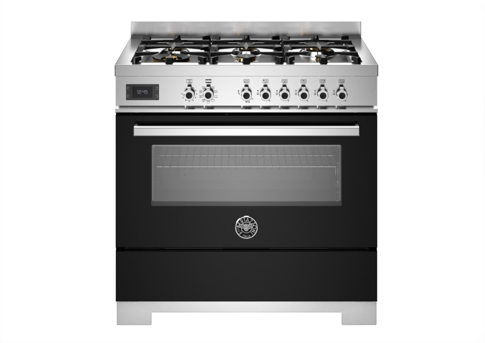 Gasspis Professional, 90 cm, 6 brännare, 1 ugn, Svart - Bertazzoni i gruppen Grillar, Spisar & Ugnar / Spisar / Gasspisar hos KitchenLab (1403-34215)