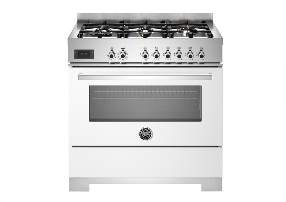 Gasspis Professional, 90 cm, 6 brännare, 1 ugn, Vit - Bertazzoni i gruppen Grillar, Spisar & Ugnar / Spisar / Gasspisar hos KitchenLab (1403-34216)