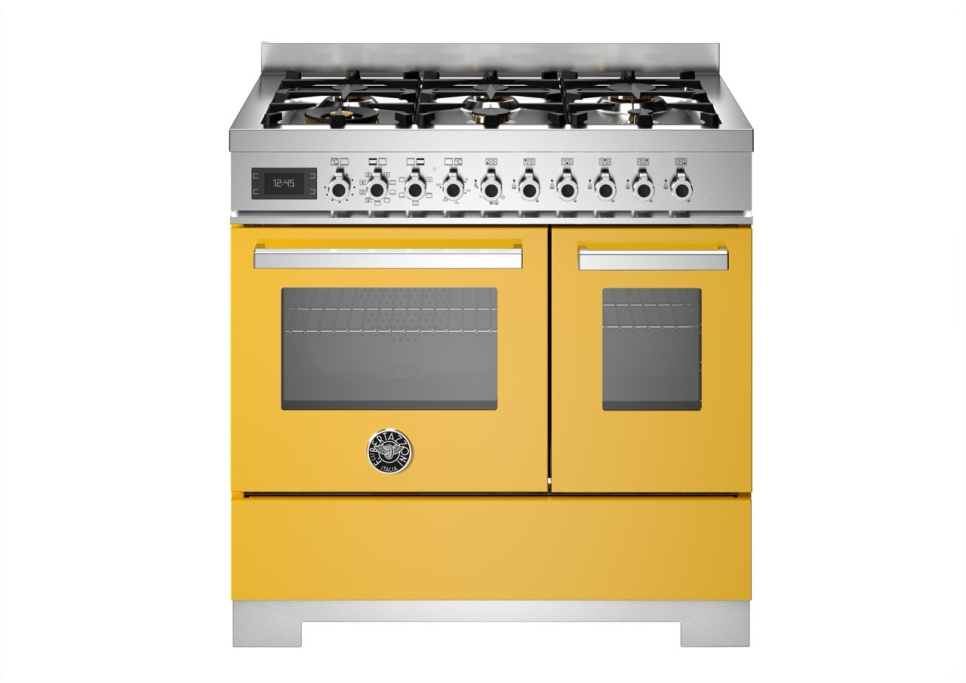 Gasspis Professional, 90 cm, 6 brännare, 2 ugnar, Gul - Bertazzoni i gruppen Grillar, Spisar & Ugnar / Spisar / Gasspisar hos KitchenLab (1403-34217)