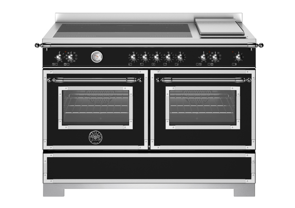 Induktionsspis Heritage, 120 cm, 5 zoner + stekbord, 2 ugnar, Mattsvart - Bertaz i gruppen Grillar, Spisar & Ugnar / Spisar / Induktionsspisar hos The Kitchen Lab (1403-34232)