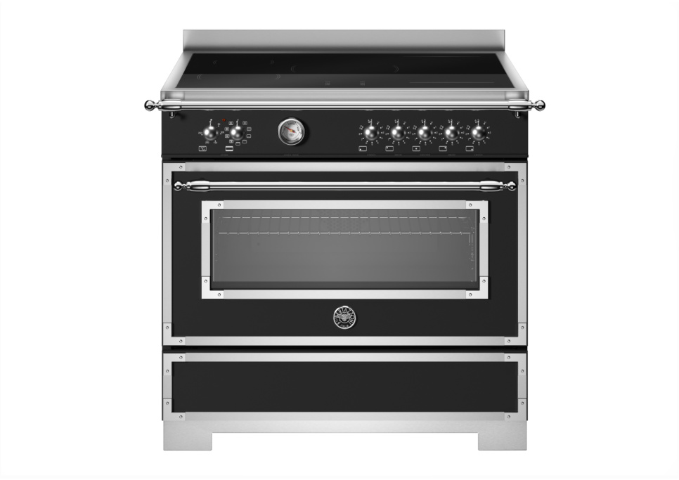 Induktionsspis Heritage, 90 cm, 5 zoner, 1 ugn, Mattsvart - Bertazzoni i gruppen Grillar, Spisar & Ugnar / Spisar / Induktionsspisar hos KitchenLab (1403-34237)