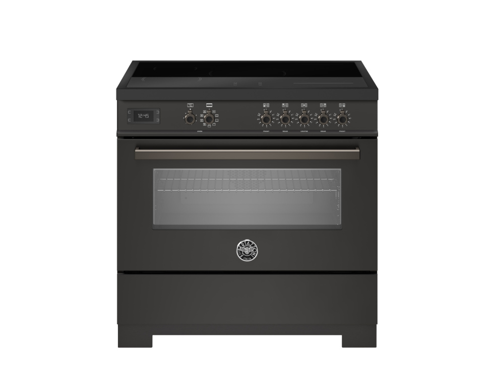 Induktionsspis Professional, 90 cm, 5 zoner, 1 ugn, Carbonio - Bertazzoni i gruppen Grillar, Spisar & Ugnar / Spisar / Induktionsspisar hos KitchenLab (1403-34264)