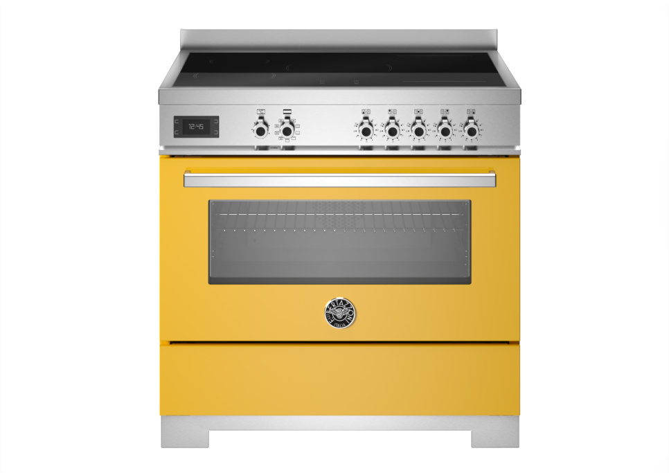Induktionsspis Professional, 90 cm, 5 zoner, 1 ugn, Gul - Bertazzoni i gruppen Grillar, Spisar & Ugnar / Spisar / Induktionsspisar hos The Kitchen Lab (1403-34265)